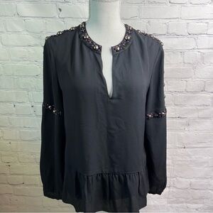 Tory Burch Mezair Black Silk Tunic Top 8